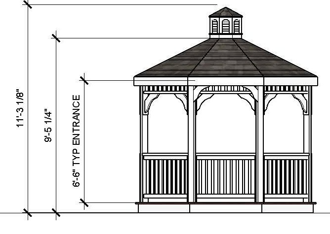 10ft Octagon Vinyl Gazebo