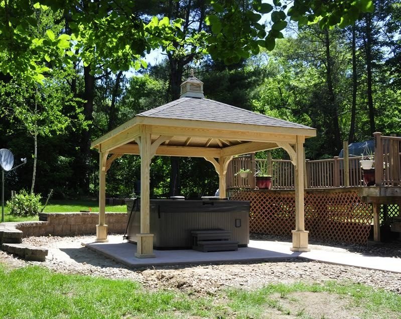 14ft x 16ft Pine Hip Roof Pavilion