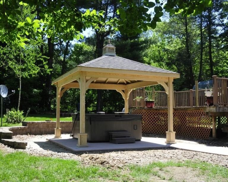 10ft x 10ft Pine Hip Roof Pavilion