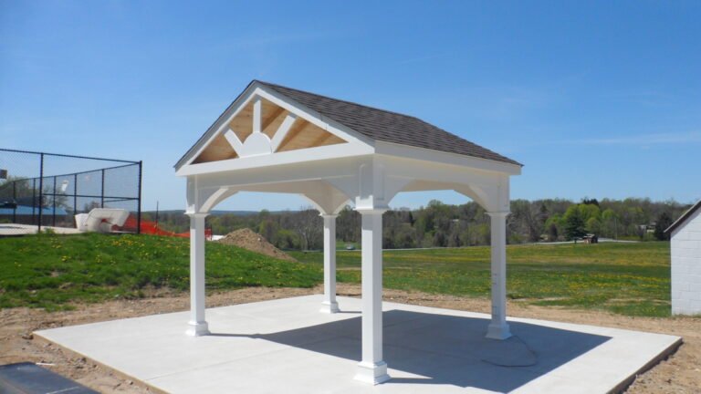 10ft x 10ft Vinyl Open Gable Pavilion