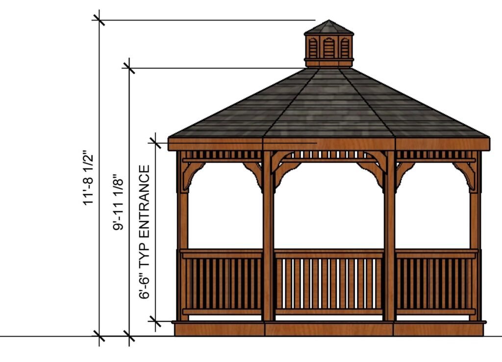 12ft Octagon Pressure Treated Gazebo