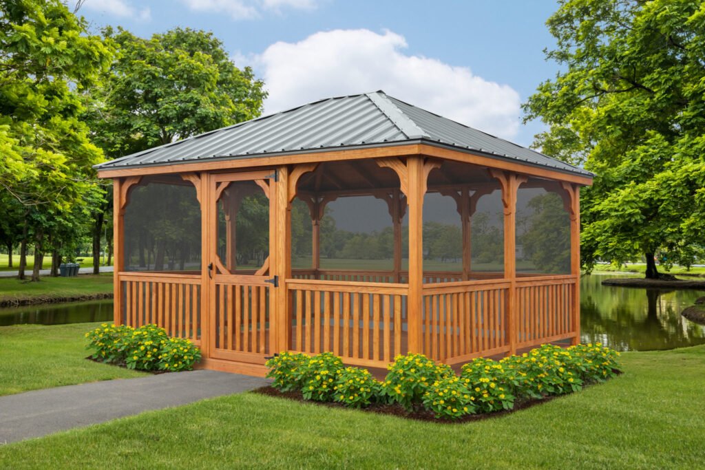 12ft x 14ft Rectangle Treated Pine Gazebo