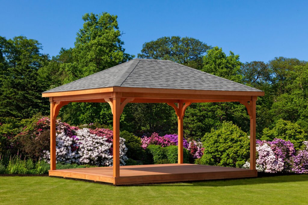 16ft x 16ft Cedar Hip Roof Pavilion