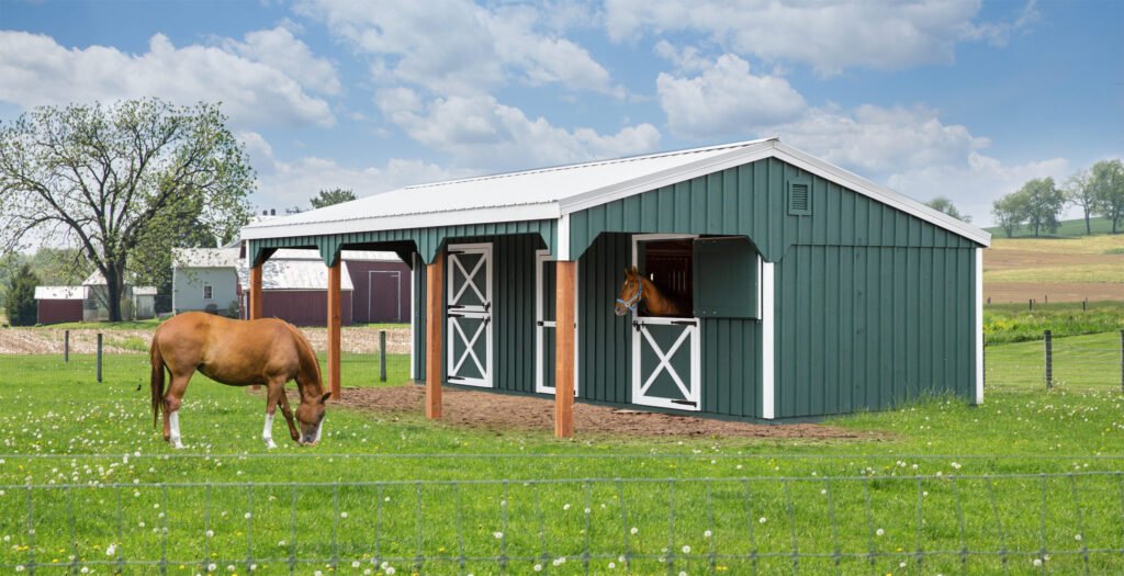Lean-to Horse Barn with Tack Room