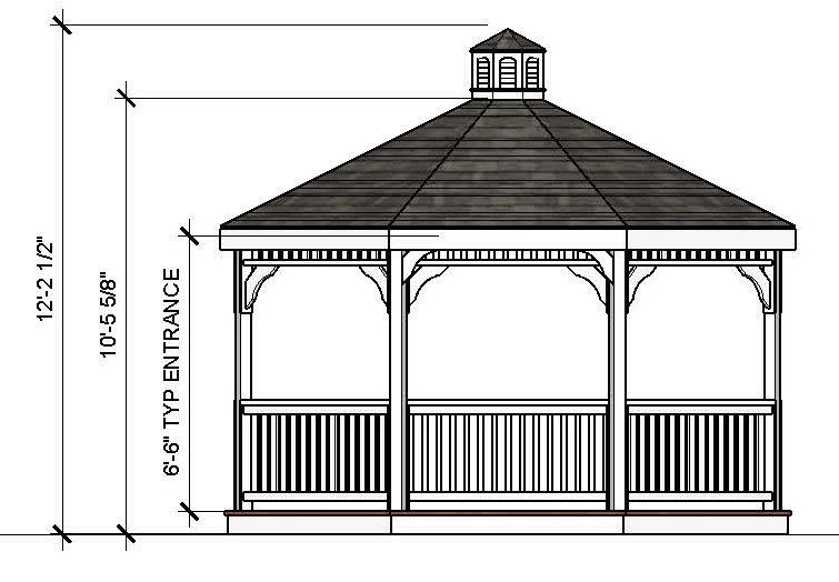 14ft Octagon Vinyl Gazebo