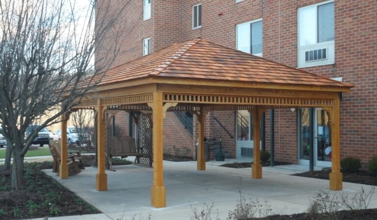 20ft x 20ft Cedar Hip Roof Pavilion