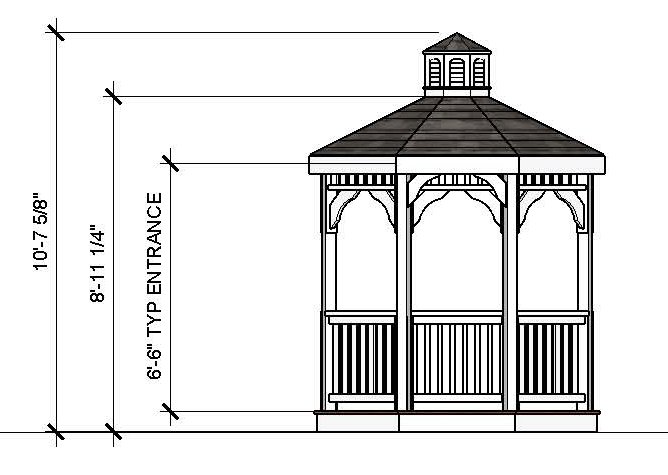 8ft Octagon Vinyl Gazebo