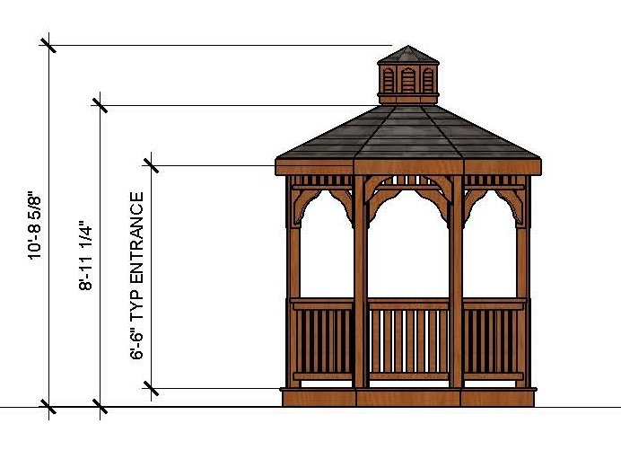 8ft Octagon Cedar Gazebo
