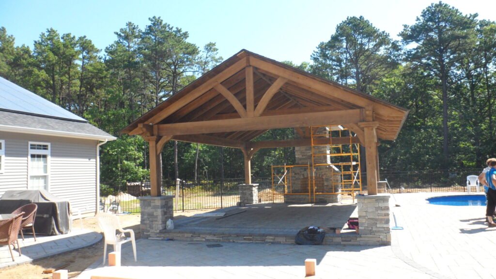 10ft x 16ft Rough-Sawn Cedar Crown Pavilion