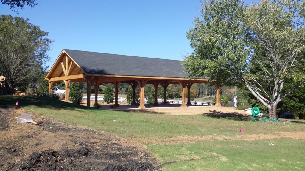 20ft x 32ft Rough-Sawn Cedar Crown Pavilion