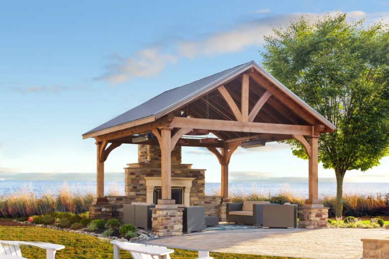 10ft x 20ft Rough-Sawn Cedar Crown Pavilion