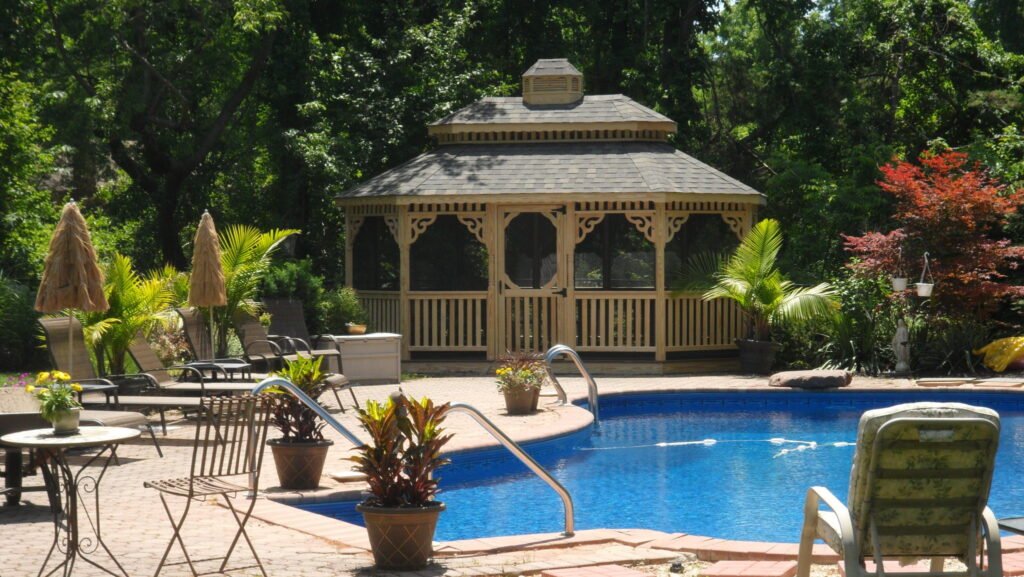 14ft x 20ft Oval Treated Pine Gazebo