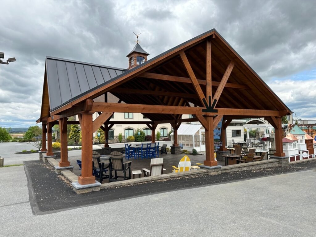 35ft x 45ft Rough Sawn Cedar Pavilion
