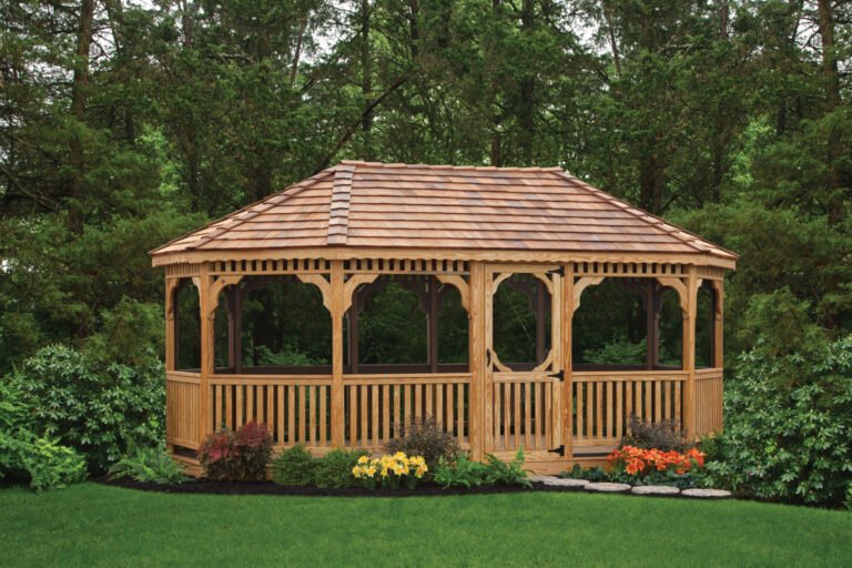 10ft x 16ft Oval Cedar Gazebo