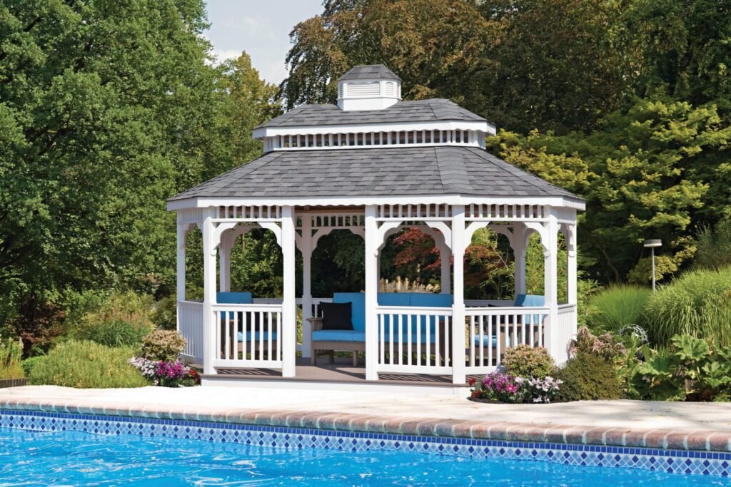 8ft x 14ft Oval Vinyl Gazebo