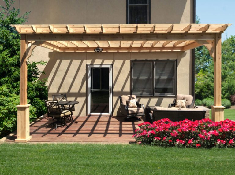 Cedar Wall Mounted Pergola