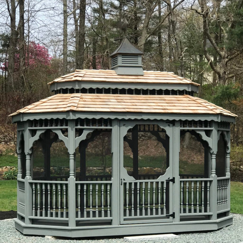 14ft x 20ft Oval Treated Pine Gazebo